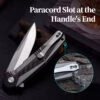 Ti and Carbon Fiber handel M390 EDC pocket Camping knife